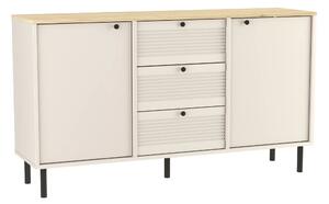 Komoda 150 cm Whitty s 2 dvířkami a 3 zásuvkami - kašmír/dub artisan
