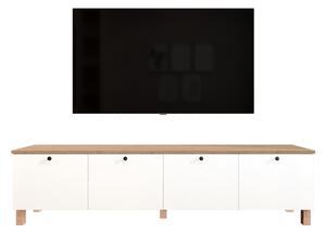 TV stolek/skříňka Nordla 7 (bílá + dub). Akce -20%