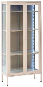 Prosklená vitrína s LED HARTY Kov 80 cm Béžová