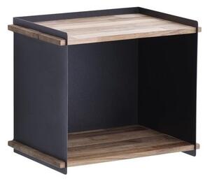 Cane-line Úložná závěsná krabice Box Wall, Cane-line, obdélníková 35x30x27 cm, rám teak/hliník barva lava grey
