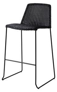 Cane-line Stohovatelná barová židle Breeze, Cane-line, 53x53x101 cm, rám kov barva black, výplet umělý ratan barva black