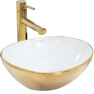 REA - Umyvadlo na desku Sofia mini GOLD / WHITE Shiny REA-U6334