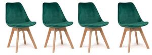 Bestent Sada sametových židlí skandinávský styl GREEN Glamor 3+1 ZDARMA