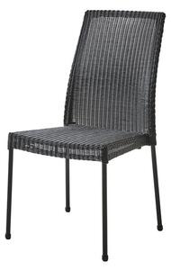 Cane-line Ratanová stohovatelná jídelní židle Newport, Cane-line, rám kov, výplet umělý ratan černý