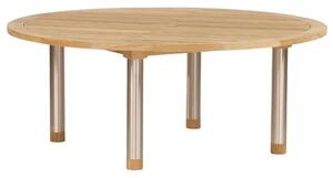 Barlow Tyrie Nerezový jídelní stůl Equinox, Barlow Tyrie, kulatý 180x70 cm, rám nerez, teaková deska