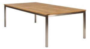 Barlow Tyrie Nerezový jídelní stůl Equinox, Barlow Tyrie, obdélníkový 217x100x73 cm, rám nerez, teaková deska
