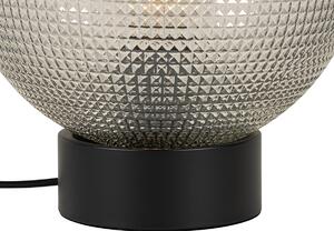 Designová stolní lampa černá s kouřovým sklem - Chico