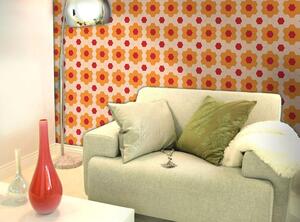 Oranžová geometrická vliesová tapeta na zeď, 7100002, My Home, Vavex