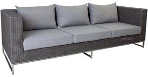 Stern Korpus se sedáky pro nízké/jídelní 3-místné sofa/pohovku Fontana, Stern, 246x87 cm, umělý ratan bílošedý (Vintage white), sedáky 100% polyakryl šedý (silk grey)