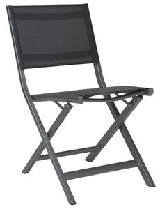 Stern Skládací jídelní židle Nils, Stern, 49x65x86 cm, rám lakovaný hliník šedý (graphite), výplet textilen stříbrnočerný (silver grey)