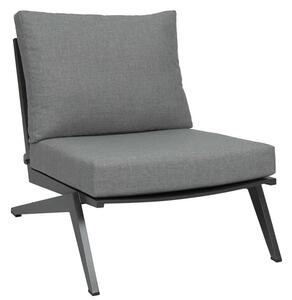 Stern Hliníková nízká židle/křeslo Jackie, Stern, 76x91x74 cm, rám lakovaný hliník šedočerný (anthracite), sedáky 100% akryl šedá (silk grey)