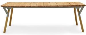 Varaschin Jídelní stůl Link, Varaschin, obdélníkový 160x90x72 cm, rám kov barva dle vzorníku, nohy teak, deska teak