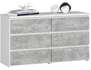 Komoda CL100 6SZ - bílá/beton