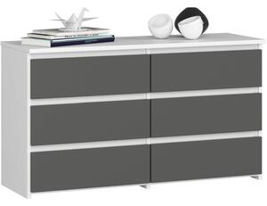 Komoda CL100 6SZ - bílá/šedá