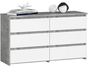 Komoda CL100 6SZ - beton/bílá