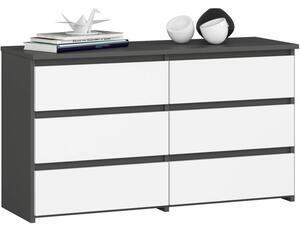 Komoda CL100 6SZ - šedá/bílá
