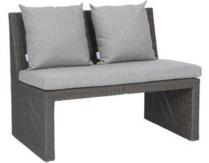 Stern 2-místná lavice Noel, Stern, 111x70x86 cm, umělý ratan bílošedý (Vintage white), sedák 100% akryl světle šedý (silk grey)