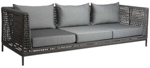 Stern Korpus se sedáky pro 3-místnou pohovku Corda, Stern, 246x87x59 cm, lankovný výplet šedý (platin), sedáky 100% polyakryl šedý (silk grey), bez podnože