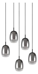 Závěsné svítidlo se skleněným stínidlem ø 48 cm v černo-stříbrné barvě Barret – Trio Select
