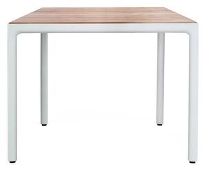 Tribu Jídelní stůl Illum, Tribu, čtvercový 100x100x76 cm, rám hliník barva white, deska teak