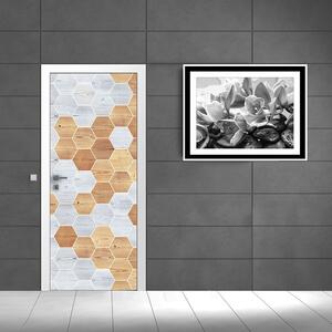 Vliesová obrazová tapeta na dveře Hexagony 33101, Photomurals, Vavex rozměry 0,91 x 2,11 m