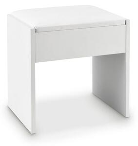 Taburet bílý ke kosmetickému stolku 45 cm s čalouněním