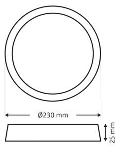 LED Stropní svítidlo LED/18W/230V 3000/4000/6500K pr. 23 cm černá