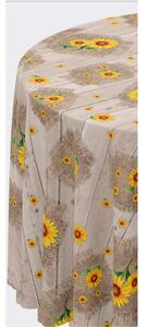 Ubrus PVC 115A, metráž 20 m x 140 cm, slunečnice na dřevěných deskách, IMPOL TRADE