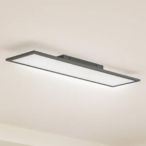 Lindby LED panel Enhife, černý, 80 x 20 cm, kov, 4 000K, Černá, Pracovna / kancelář, Moderní