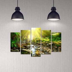 ASIR Obraz na MDF 5ks KOUZLO LESA 20 x 60 (1) 20 x 50 (2) 20 x 40 cm (2)