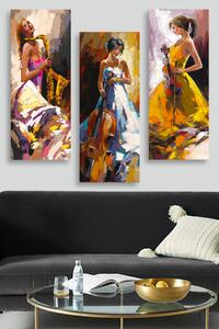 ASIR Obraz na MDF 3ks HUDEBNICE 20 x 50 cm