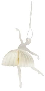Papírová vánoční ozdoba Ballerina Dance position White 14 cm