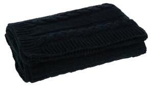 Černý pletený pléd Twist - 130*180 cm - J-Line by Jolipa