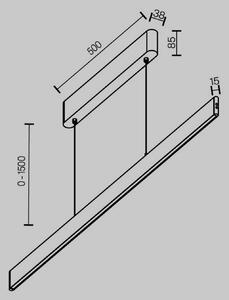 Maytoni LED závěsné světlo Ephoria, bílé, hliník, délka 116 cm, stmívatelný, Bílá / opál, Obývací pokoj / jídelna, Hliník