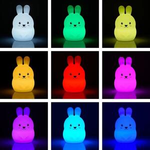 Verk 12262 Noční RGB lampička dotyková králík USB 1200mAh s dálkovým ovládáním