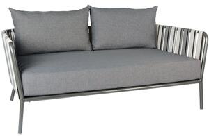 Stern Hliníkové 2-místné sofa/pohovka Space, Stern, 164x91x66,5 cm, rám lakovaný hliník šedočerný (anthracite), výplet textilenové pásy dvojbarevné šedé, sedák a opěrný polštář 100% polyakryl šedý (silk gre