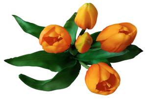 Umělá kytice Tulipány 5 ks, více barev, realistické Barva: Oranžová OD_REN2018/ORA