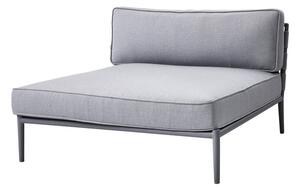 Cane-line Denní postel Conic, Cane-line, 120x140x82 cm, rám hliník barva light grey, pásový výplet a sedáky venkovní látka AirTouch light grey