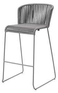 Cane-line Barová židle Moments, Cane-line, 54x58x101 cm, rám kov, výplet lanko Soft Rope grey