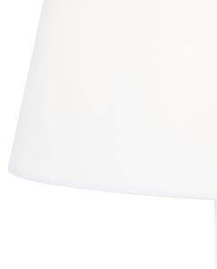 Klasická stojací lampa z oceli s nastavitelným bílým stínidlem - Ladas