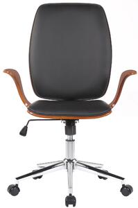 Kancelářská židle Ashdon - ohýbané dřevo a umělá kůže | ořech a černá