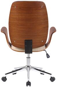 Kancelářská židle Ashdon - ohýbané dřevo a umělá kůže | ořech a krémová