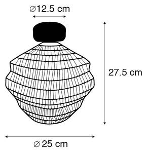 Orientální stropní svítidlo černé 25 cm - Vadi