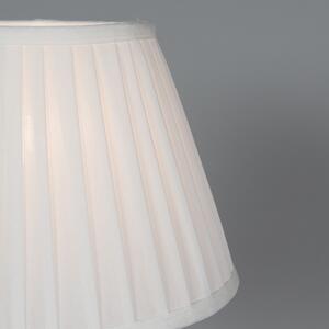 Retro stolní lampa mosaz s skládaným odstínem krémová 25 cm - Kaso