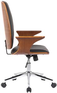 Kancelářská židle Ashdon - ohýbané dřevo a umělá kůže | ořech a černá