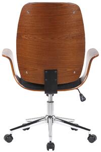 Kancelářská židle Ashdon - ohýbané dřevo a látkový potah | ořech a černá