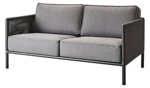 Cane-line 2-místné sofa/pohovka Encore, Cane-line, 161x91x78 cm, rám hliník barva lava grey, lankový výplet barva dark grey, sedáky venkovní tkanina AirTouch grey