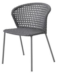 Cane-line Stohovatelná jídelní židle Cane-line, 59x59x80 cm, rám kov, výplet umělý ratan zdobný barva light grey