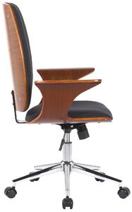 Kancelářská židle Ashdon - ohýbané dřevo a látkový potah | ořech a černá
