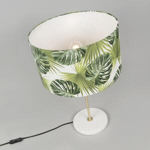 Moderní mosazná stolní lampa s listovým stínidlem 35 cm - Kaso